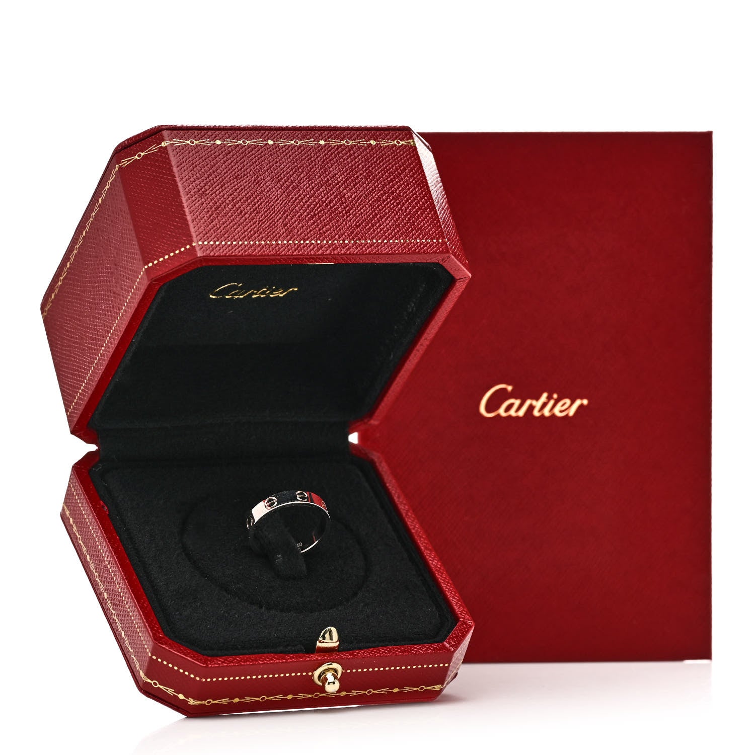 Cartier 18K White Gold 3.5mm LOVE Wedding Band Ring 50 5.25 5 of 5