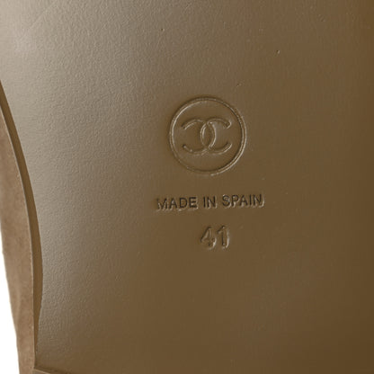 Chanel Suede Calfskin CC Loafers 41 Dark Beige 8 of 12