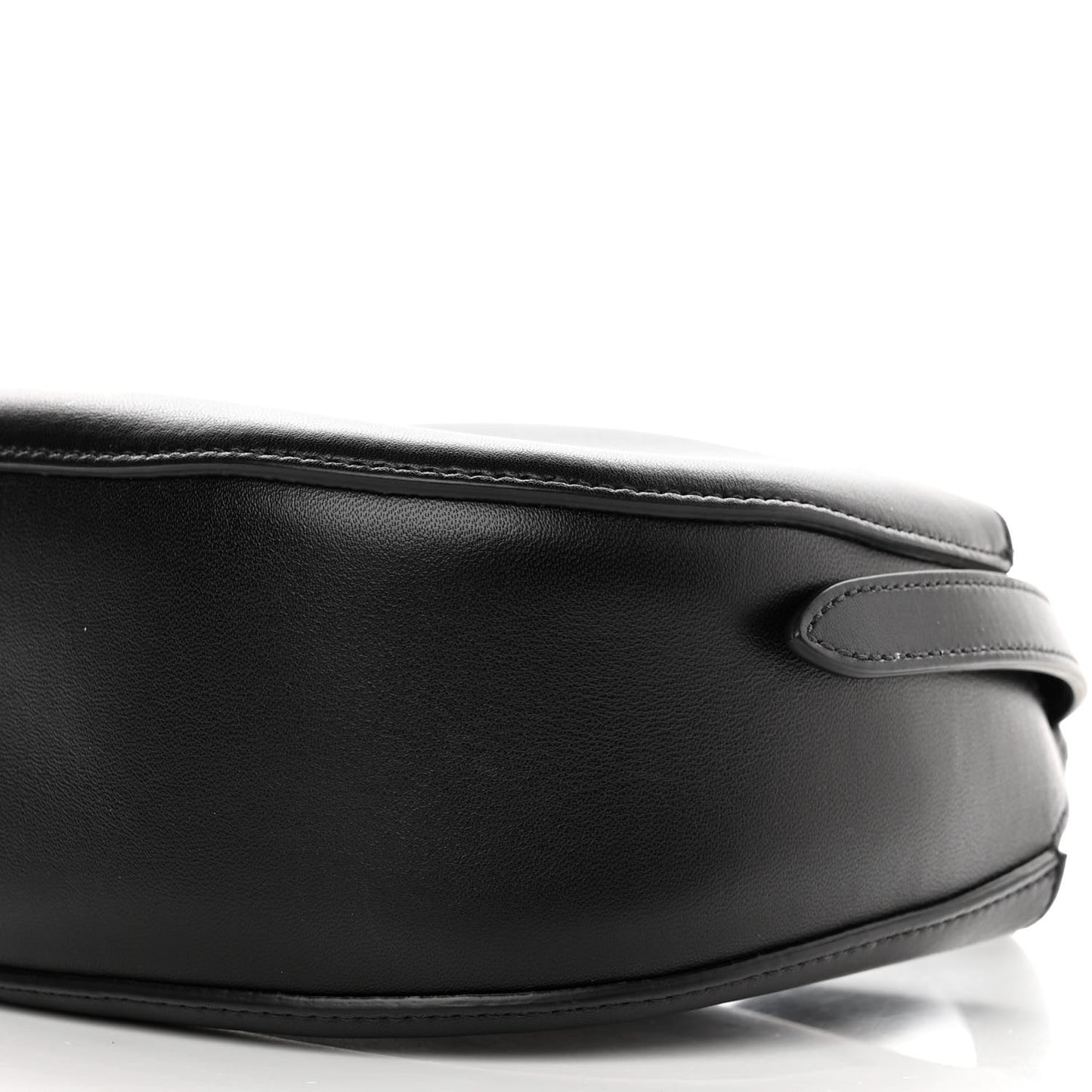Small Grain Calfskin Kiss Bag Black