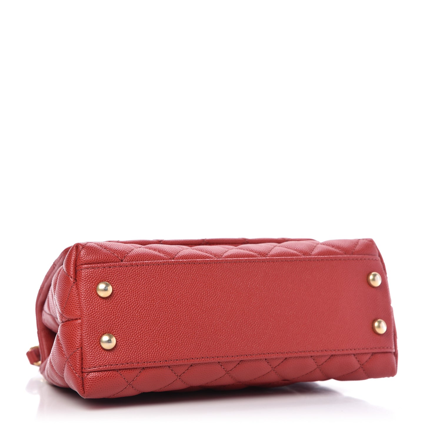 Caviar Lizard Embossed Quilted Mini Coco Handle Flap Red