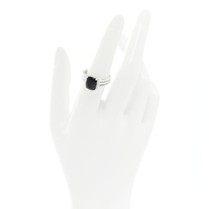 David Yurman Sterling Silver Diamond Black Onyx 10mm Petite Wheaton Ring 54 6.75 2 of 5