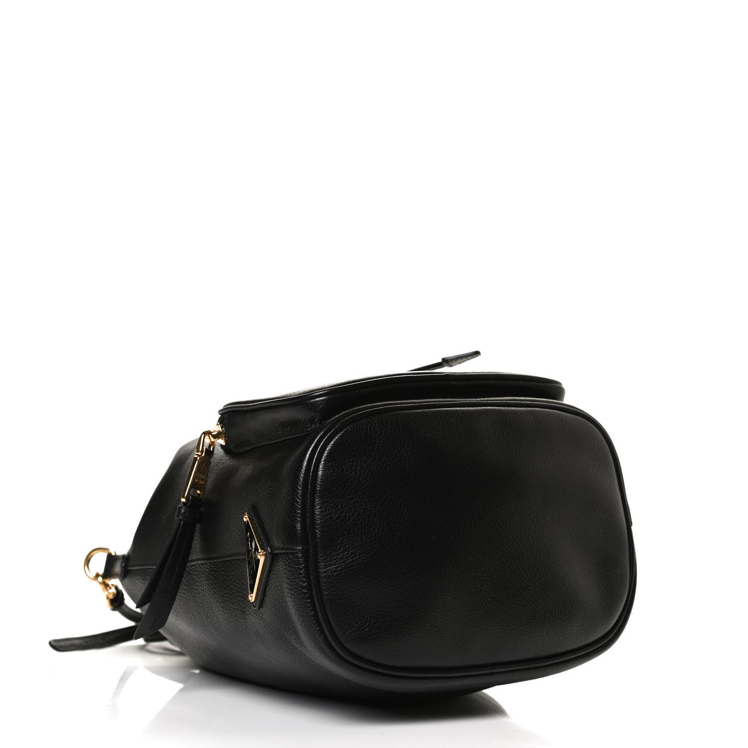 Prada Glace Calfskin Embossed Secchiello Bucket Bag Black 4 of 12