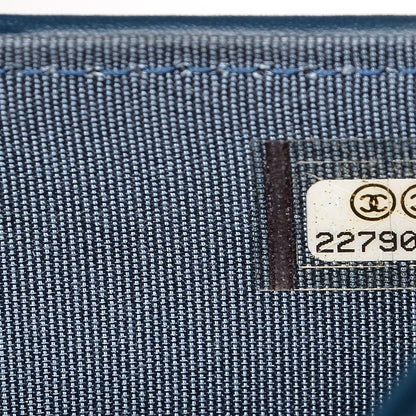 Chanel Caviar Quilted Yen Wallet Dark Blue 8 of 11