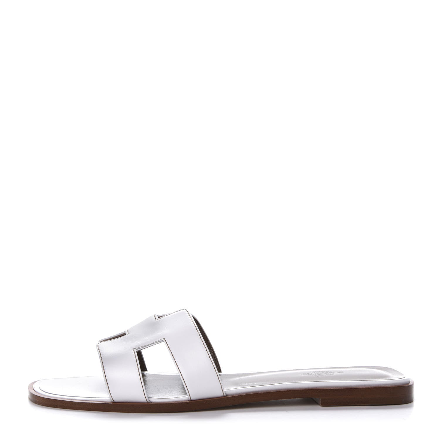 Hermes Box Calfskin Oran Sandals 41 White 1 of 8