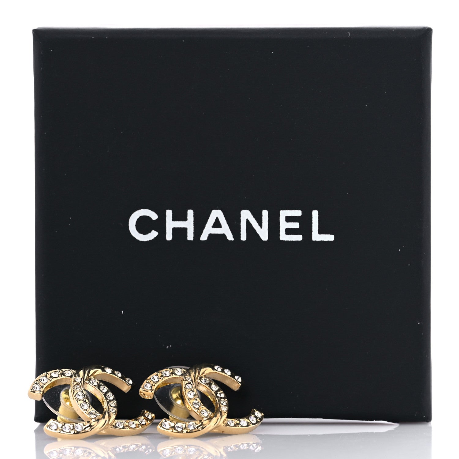 Chanel Crystal Twist CC Earrings Gold 5 of 5