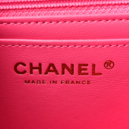 Chanel Wool Tweed Quilted Mini Rectangular Flap Dark Pink Fuchsia 6 of 8