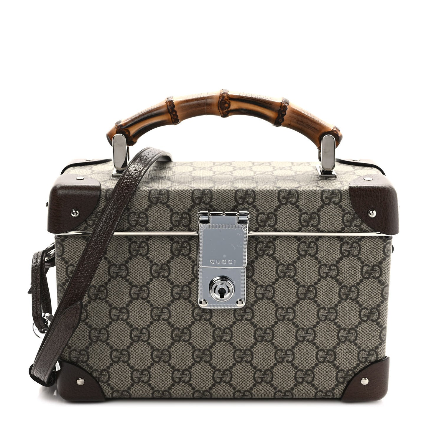 GG Supreme Monogram Globe-Trotter Beauty Case Brown