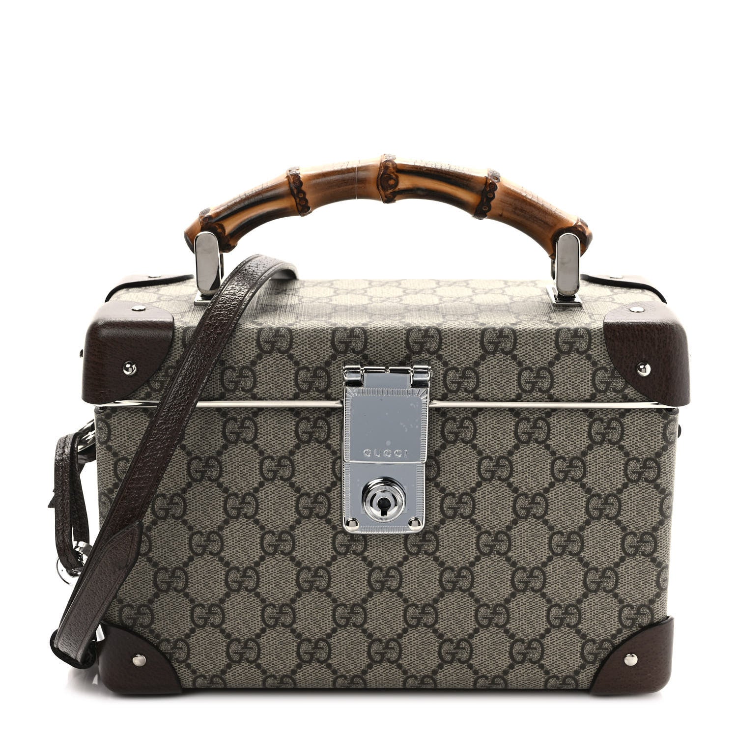 Gucci GG Supreme Monogram Globe-Trotter Beauty Case Brown 1 of 10