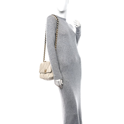 Chanel Goatskin Quilted Medium Chanel 19 Flap White 2 of 13
