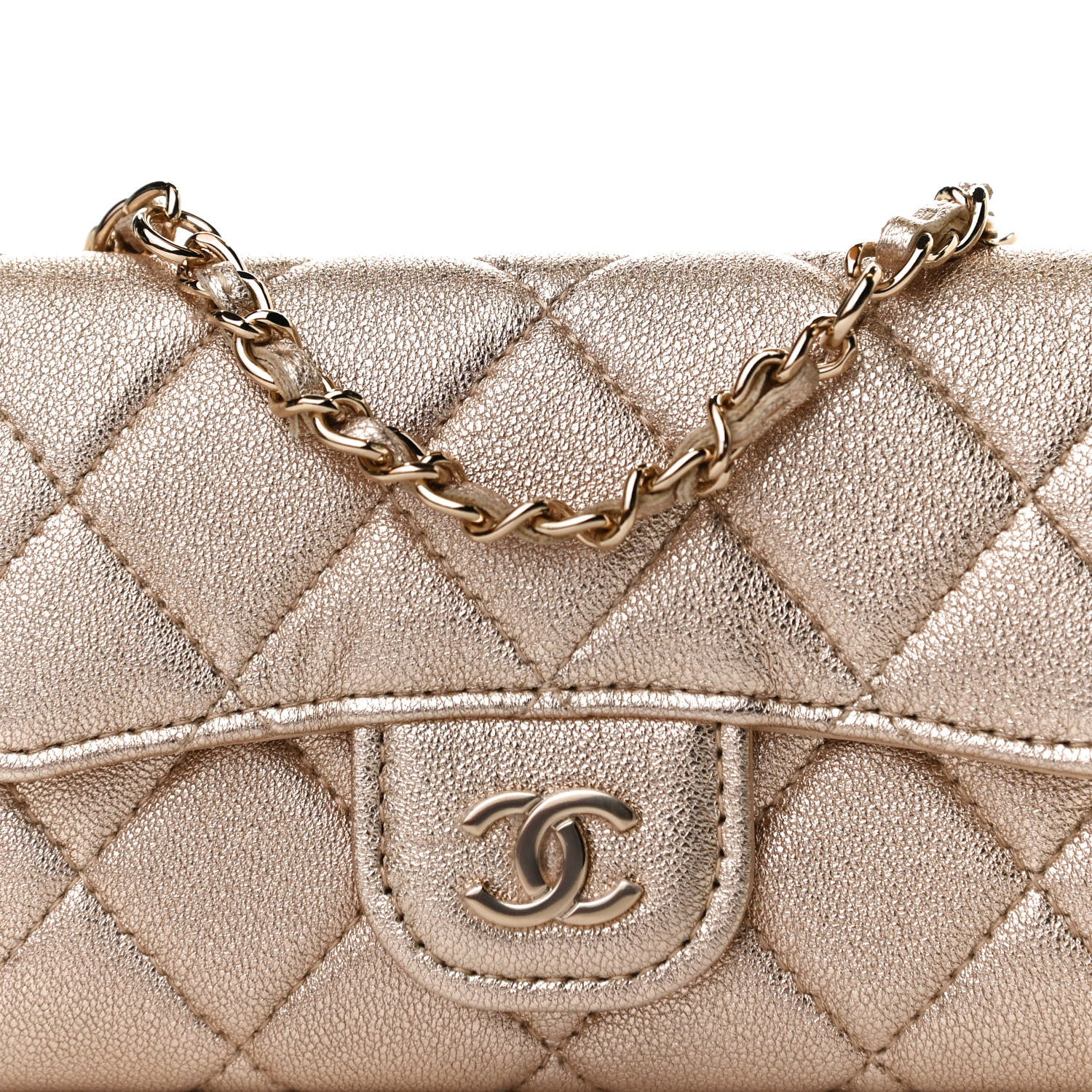 Chanel Metallic Lambskin Quilted Belt Bag Gold 6 of 12