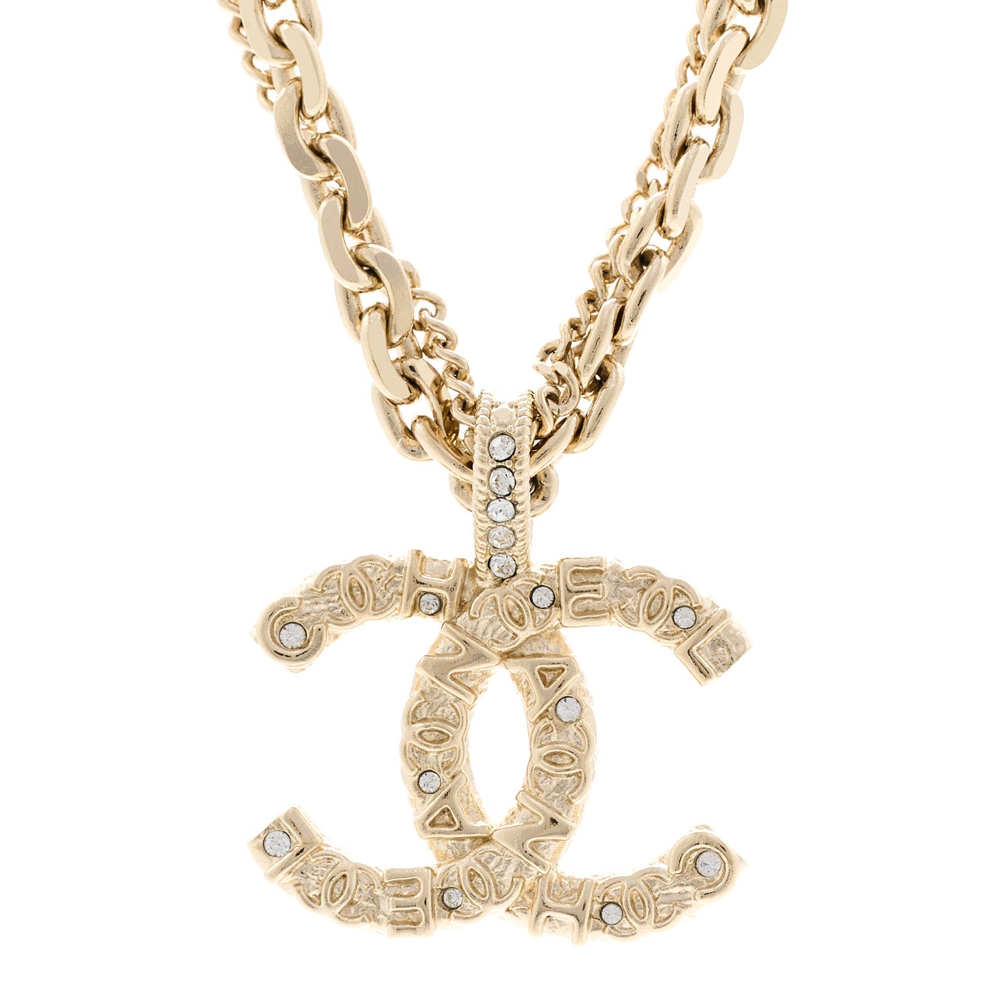 Crystal CC Multi Strand Chain Necklace Gold