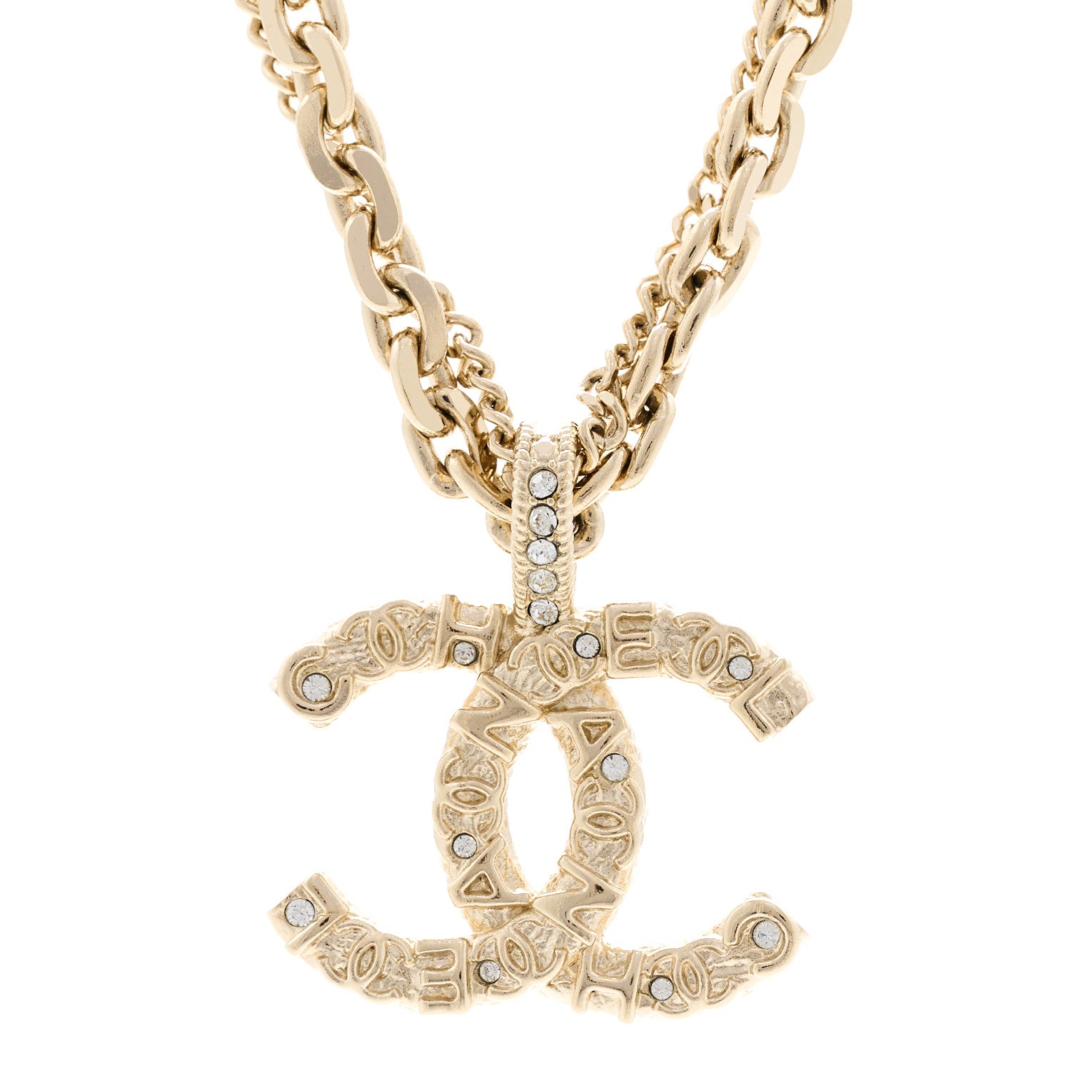Chanel Crystal CC Multi Strand Chain Necklace Gold 4 of 6