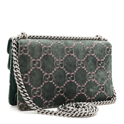 Gucci Velvet Moon Calfskin Crystal GG Monogram Small Dionysus Shoulder Bag Avio Dusty Pink Black Diamond 3 of 10