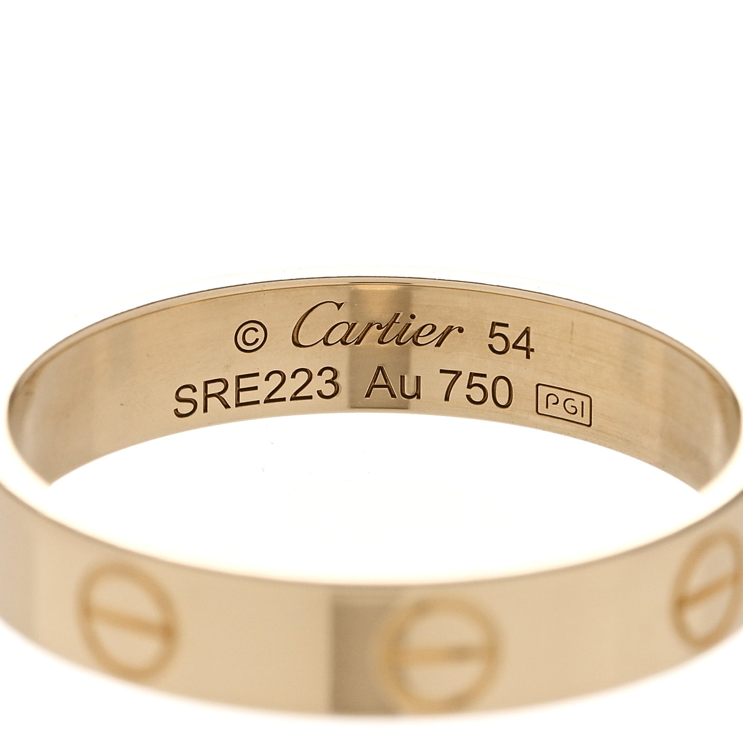 18K Yellow Gold 3.5mm LOVE Wedding Band Ring 54 7