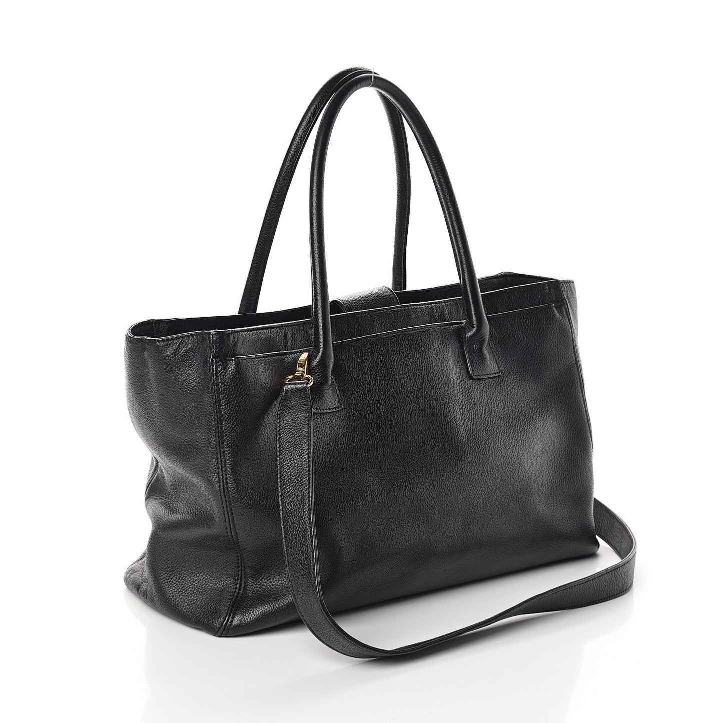 Calfskin Cerf Shopper Tote Black