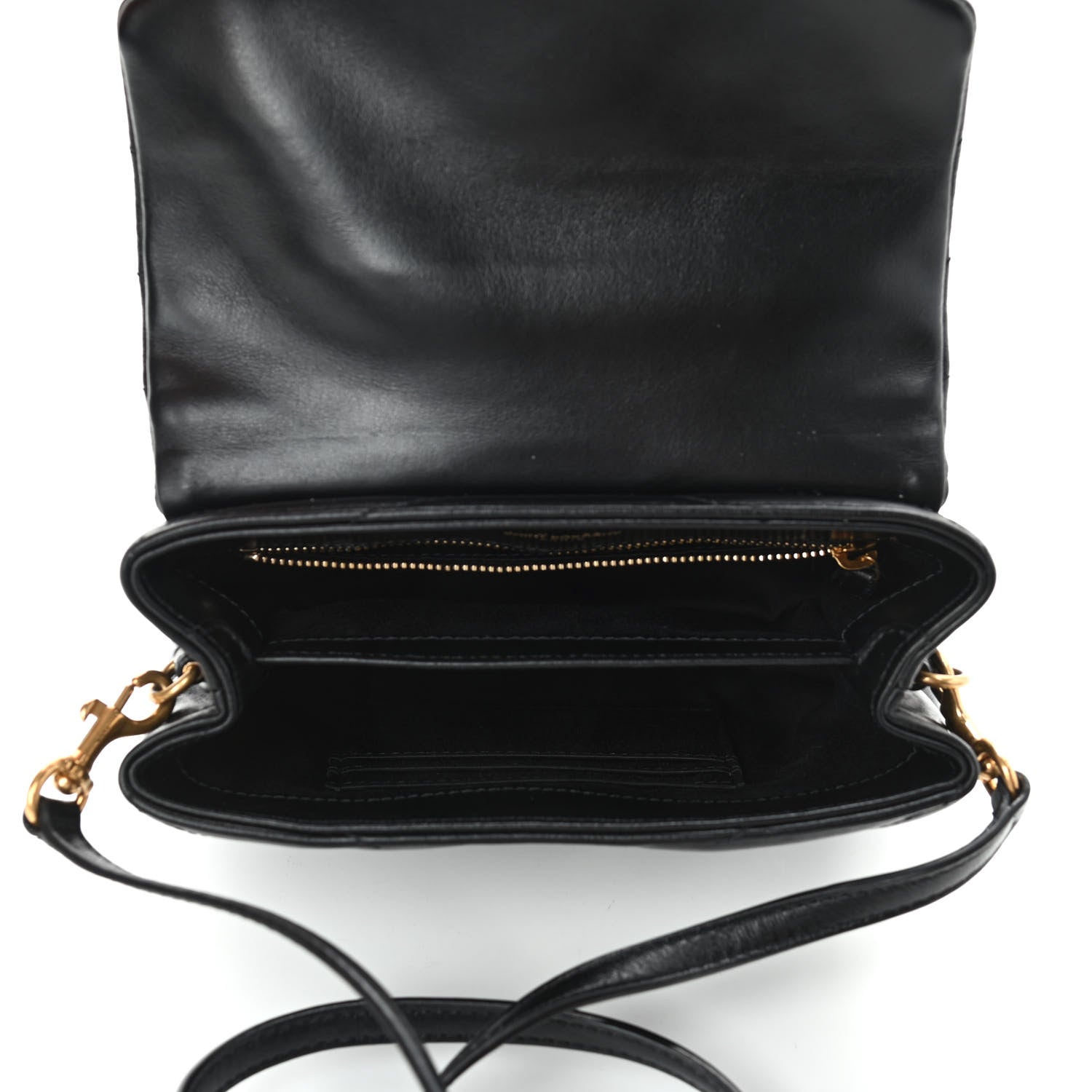 Saint Laurent Calfskin Y Quilted Monogram Toy Loulou Crossbody Bag Black 4 of 4