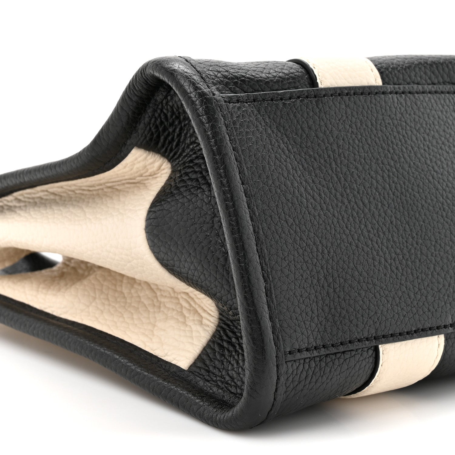 Marc Jacobs Grained Calfskin Small The Tote Bag Ivory Black 9 of 10