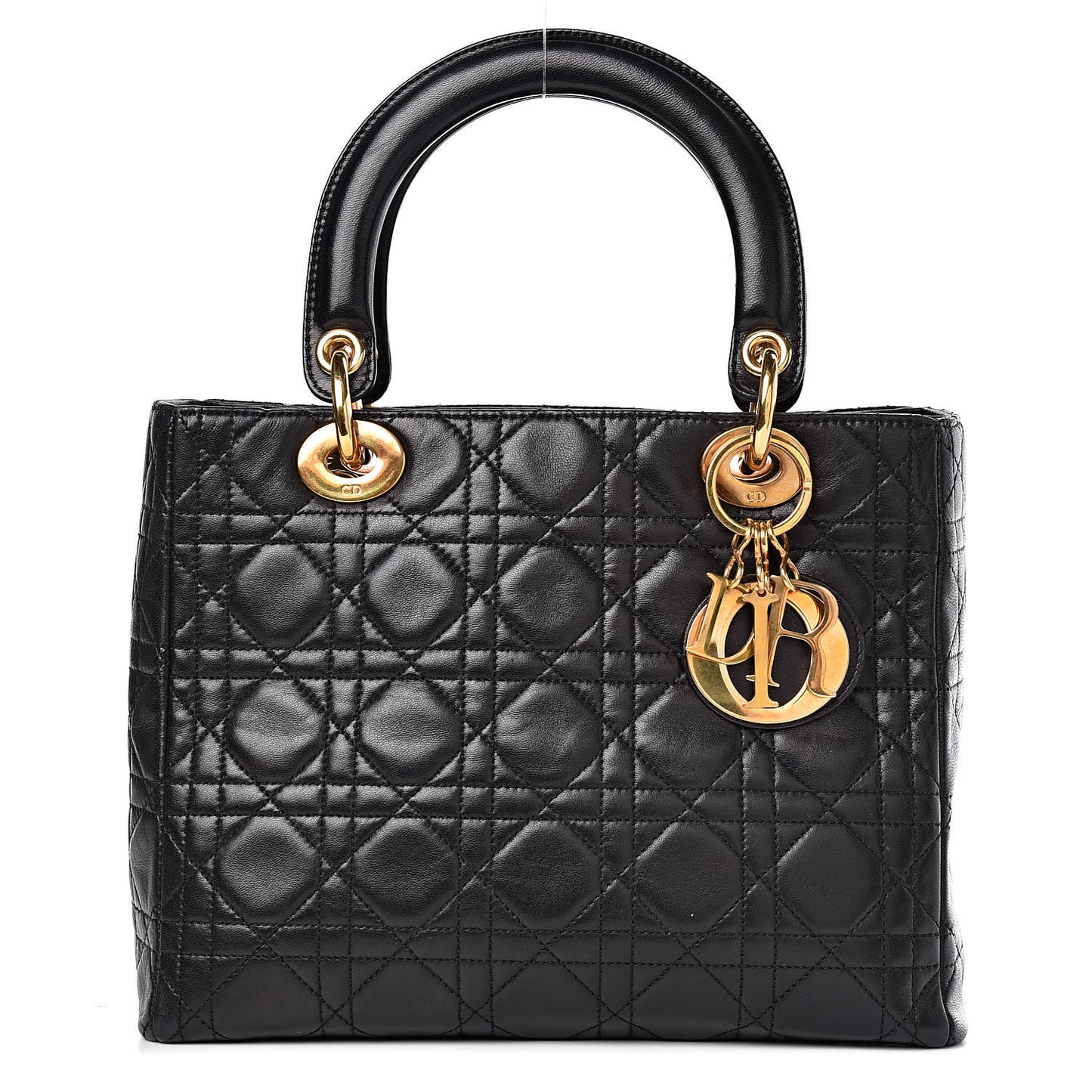 Lambskin Cannage Medium Lady Dior Black