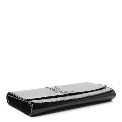 Saint Laurent Textured Patent Monogram Large Belle De Jour Clutch Black 4 of 6