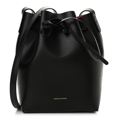 Mansur Gavriel Saffiano Bucket Bag Black Flamma 1 of 11