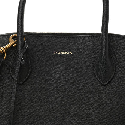 Balenciaga Signature Grained Calfskin Logo M Ville Top Handle Bag Black 7 of 14
