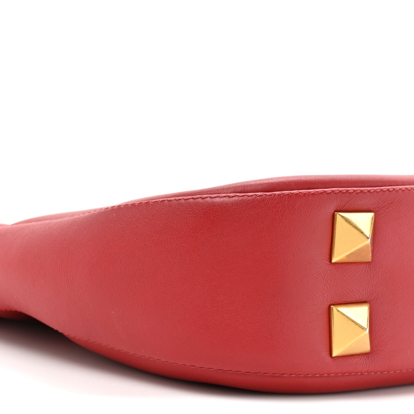 Calfskin Stud Sign Zip Hobo Rosso Valentino