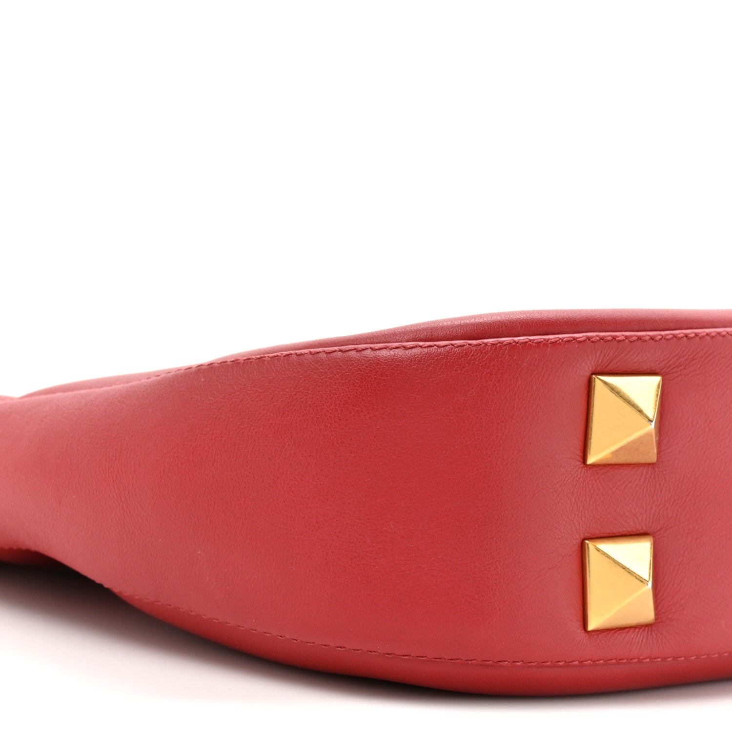 Valentino Garavani Calfskin Stud Sign Zip Hobo Rosso Valentino 9 of 12