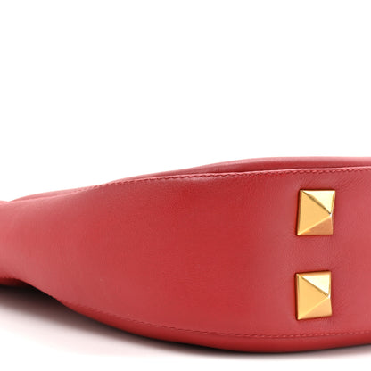 Valentino Garavani Calfskin Stud Sign Zip Hobo Rosso Valentino 9 of 12