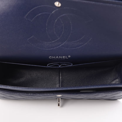 Chanel Caviar Quilted Jumbo Double Flap Navy Blue 6 of 9