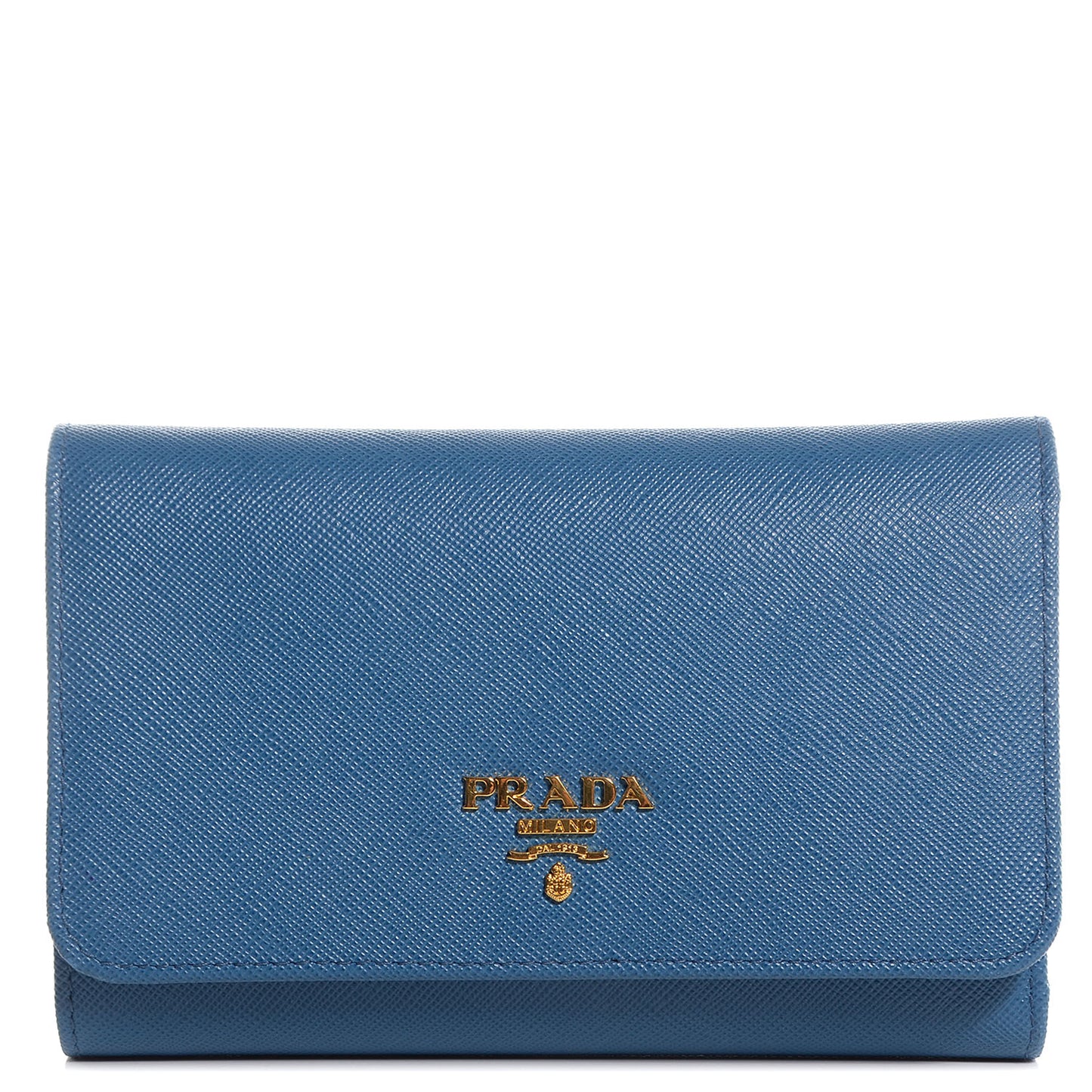 Saffiano Metal Flap Wallet Cobalto
