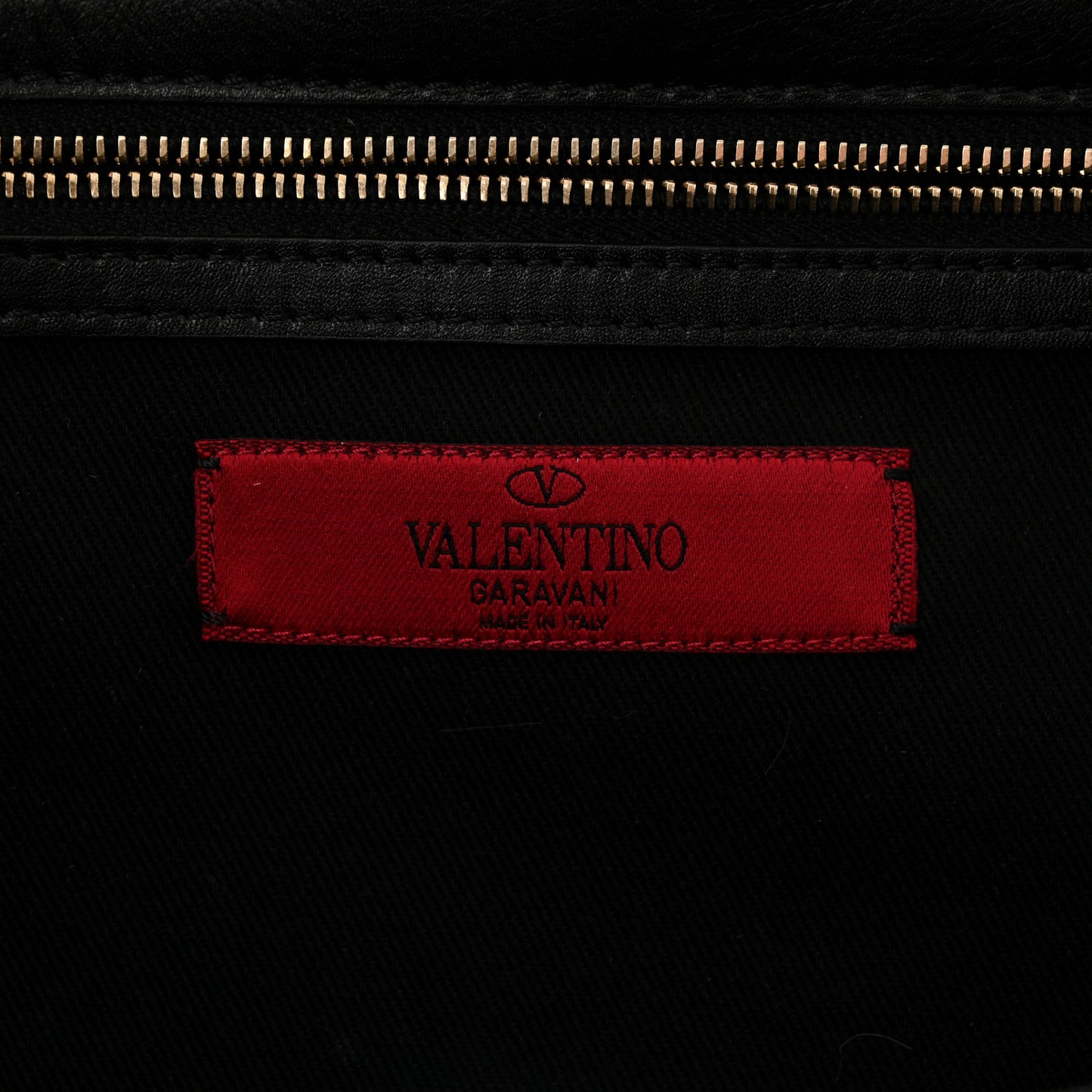 Vitello Large Glam Lock Rockstud Flap Black