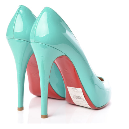 Christian Louboutin Patent Rolando 120 Pumps 38 Turquoise 4 of 8
