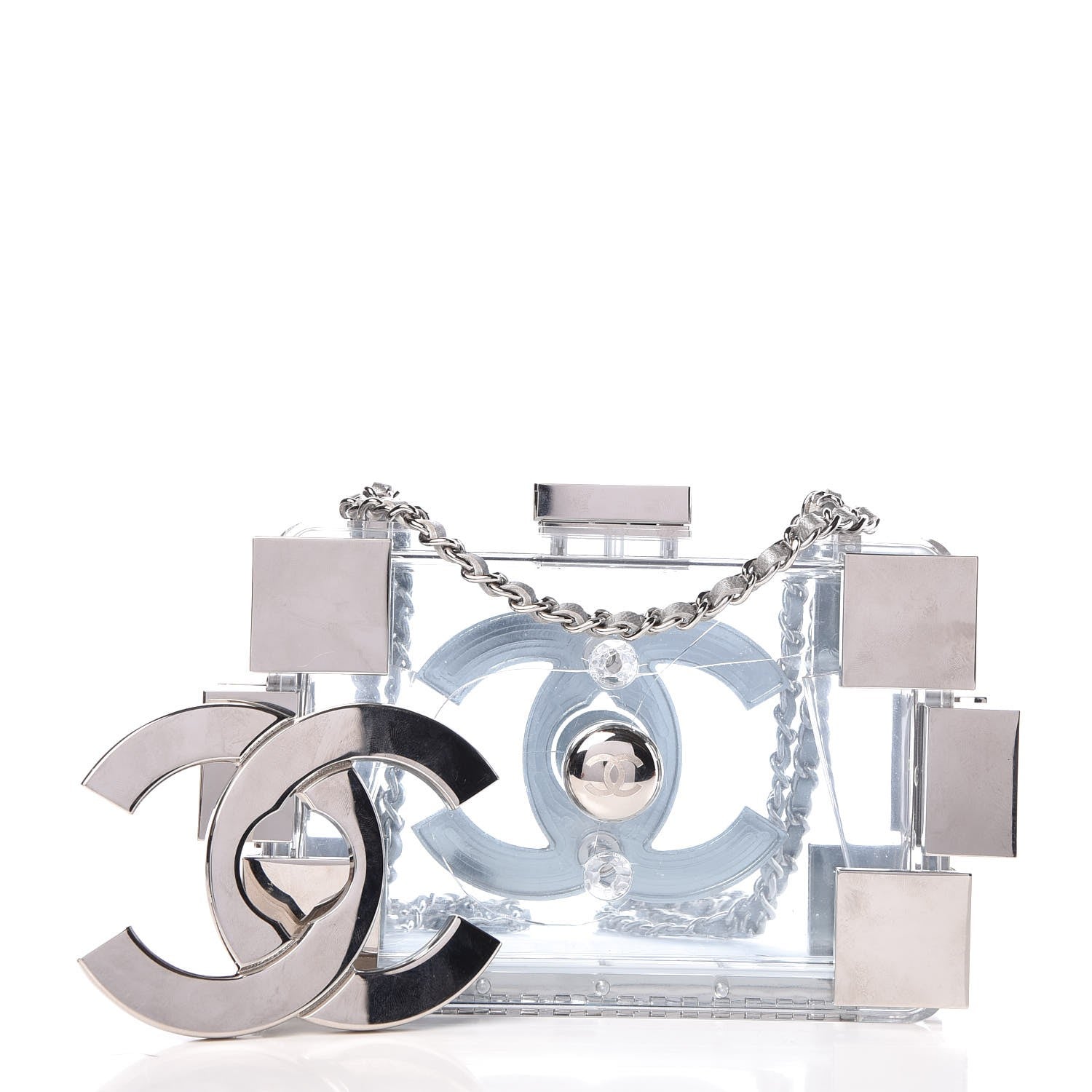 Chanel Plexiglass Boy Brick Lego Clutch Light Blue 5 of 8