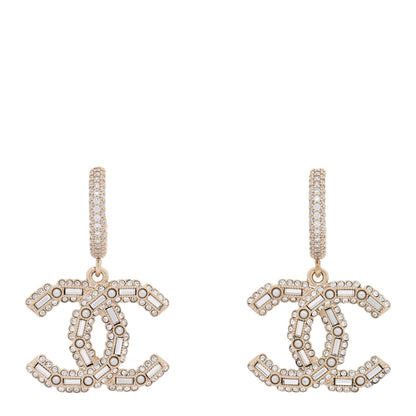 Chanel Crystal CC Drop Earrings Silver 1 of 5