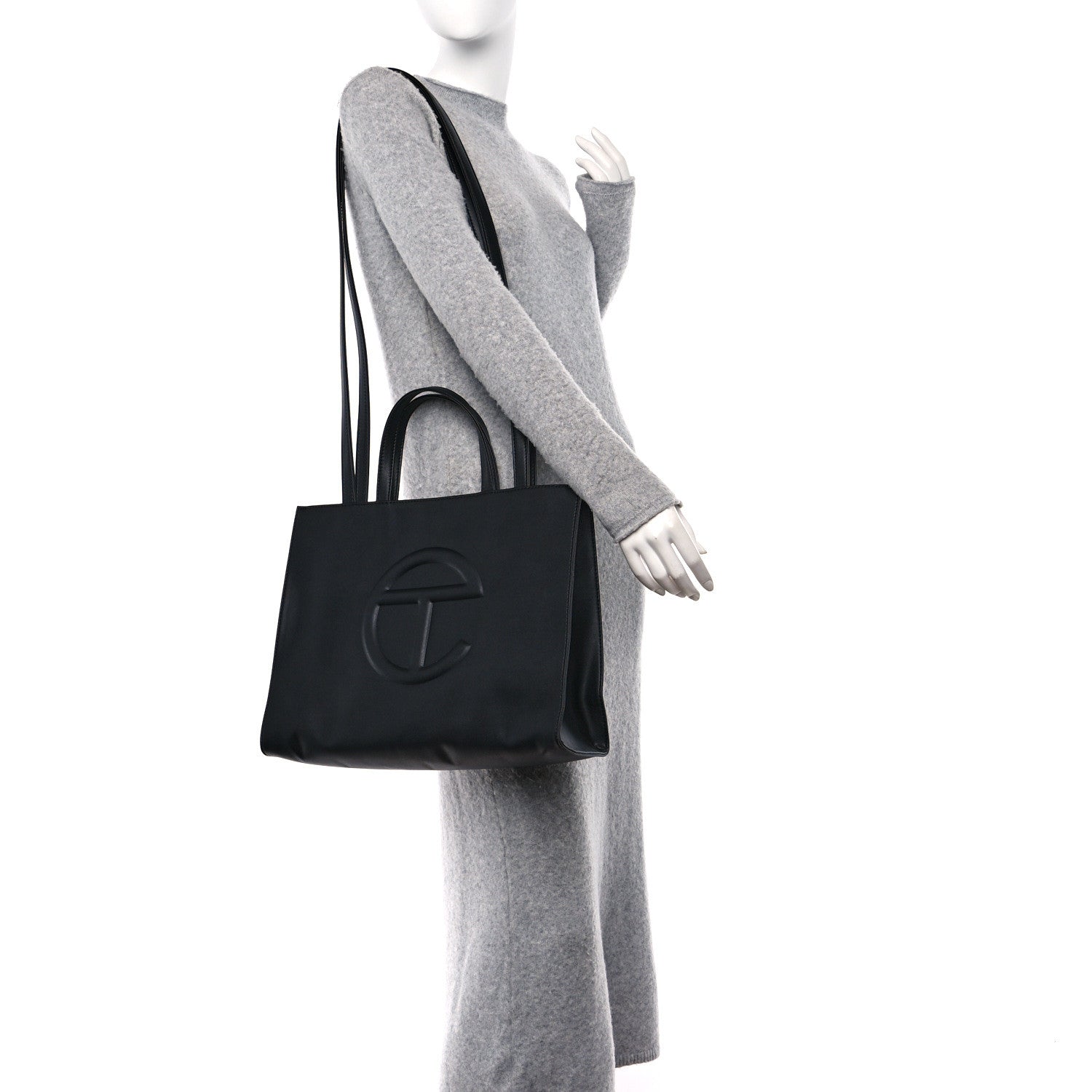 Telfar Vegan Leather Medium Shopping Bag Black 2 of 11