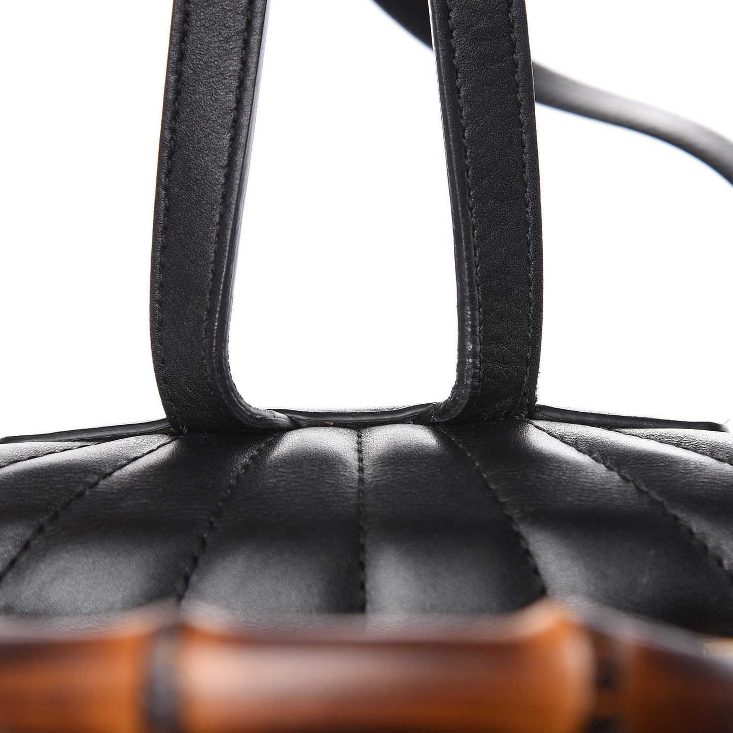 Calfskin Bamboo Trapuntata Queen Margaret Backpack Black