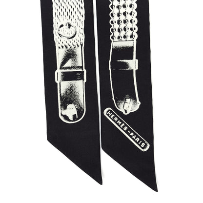 Hermes Silk Le Tresor De Medor Twilly Black White 4 of 5