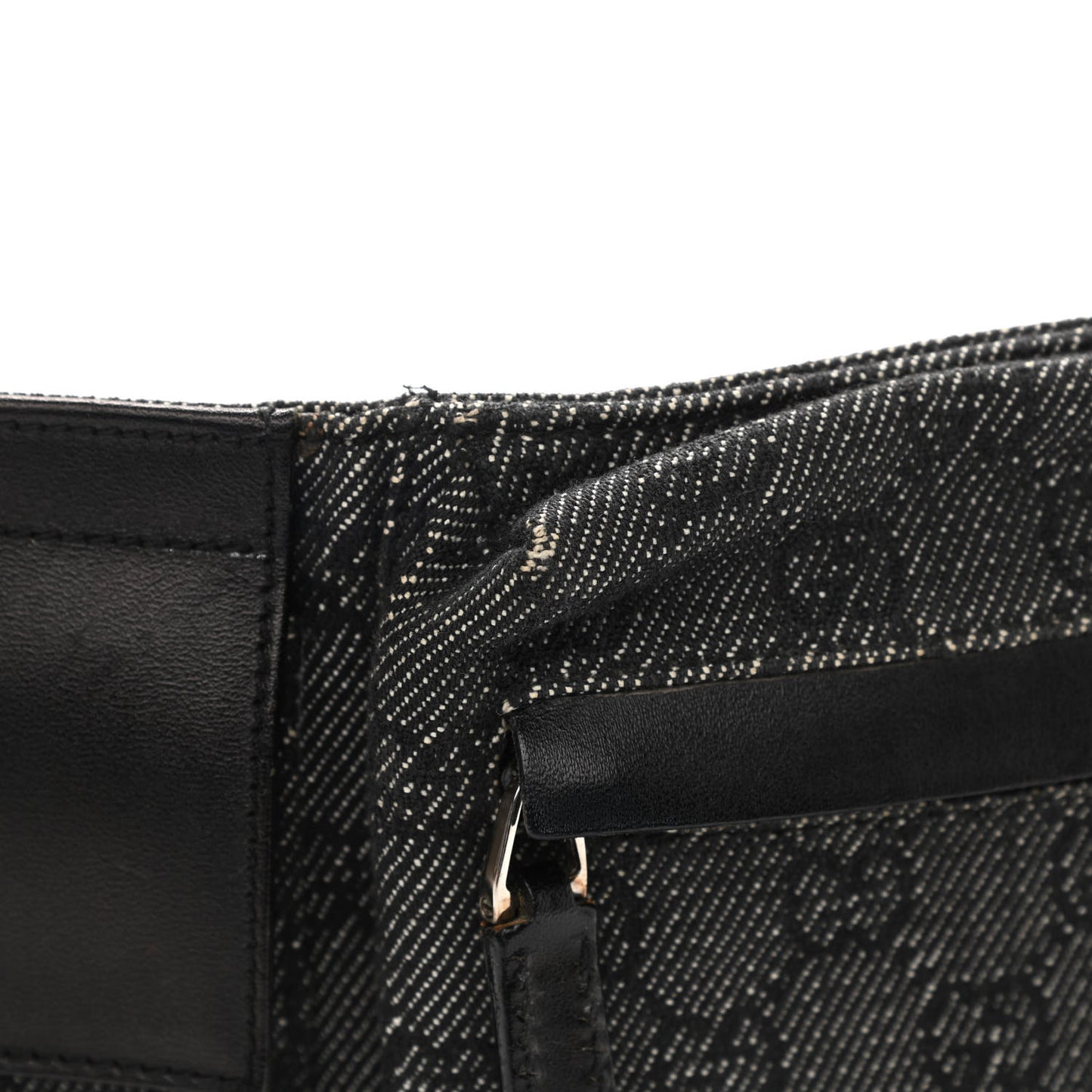 Denim Monogram Double Pocket Belt Bag Black