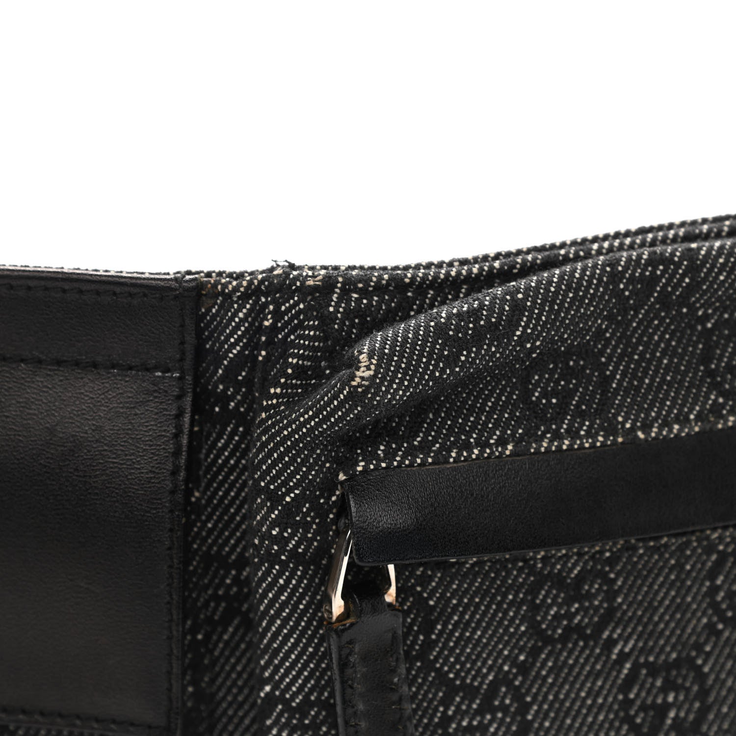 Gucci Denim Monogram Double Pocket Belt Bag Black 20 of 31