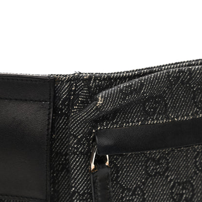 Gucci Denim Monogram Double Pocket Belt Bag Black 20 of 31