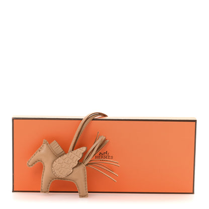 Hermes Milo Lambskin Matte Alligator Touch Grigri Rodeo Pegase Horse Bag Charm PM Chai 5 of 5