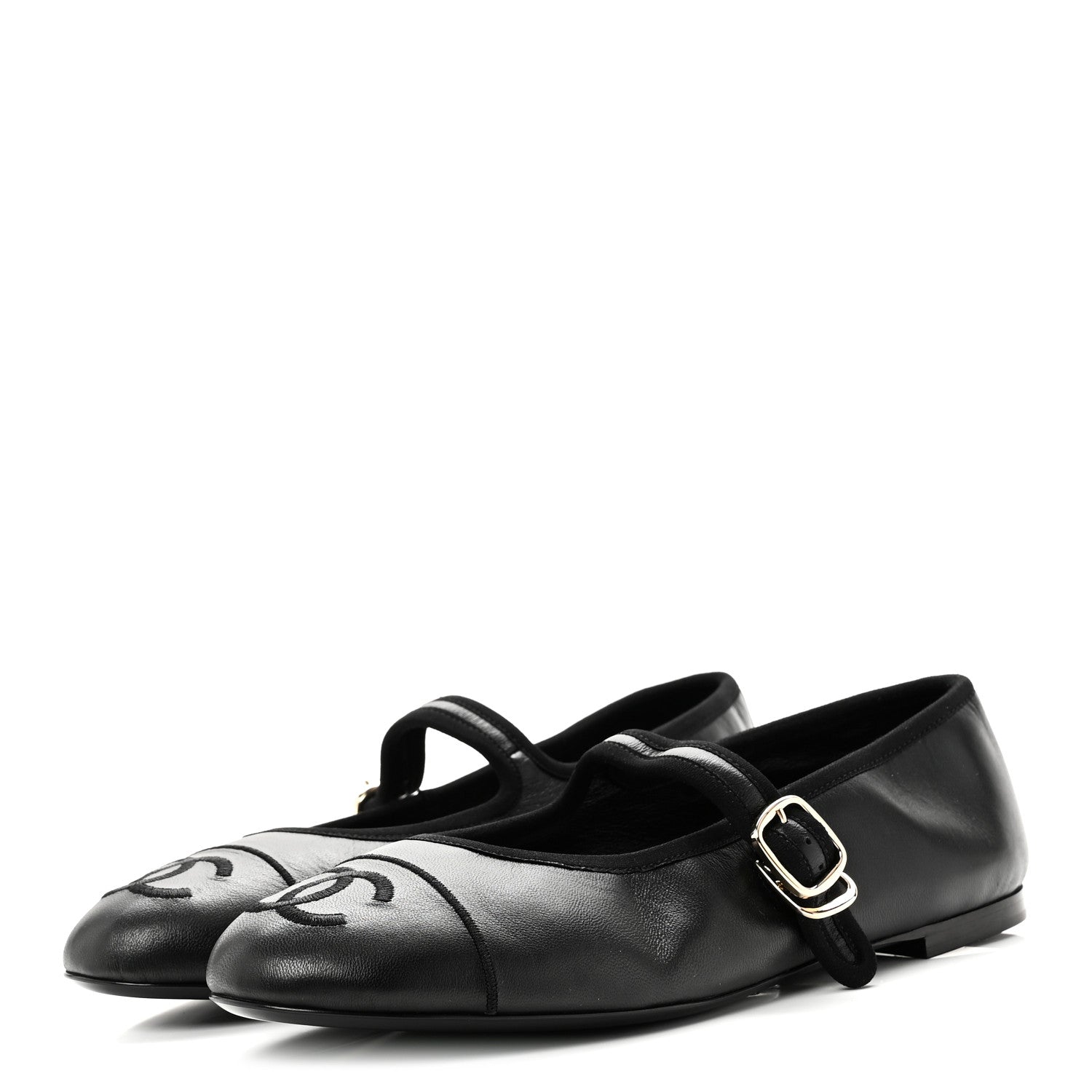 Chanel Lambskin Mary Jane Flats 40 Black 4 of 10