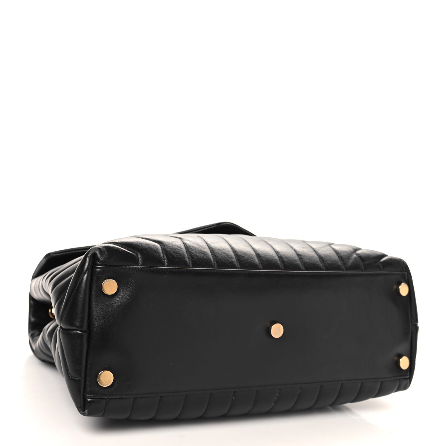 Calfskin Y Quilted Monogram Large Loulou Chain Satchel Black