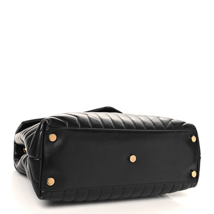 Saint Laurent Calfskin Y Quilted Monogram Large Loulou Chain Satchel Black 4 of 13