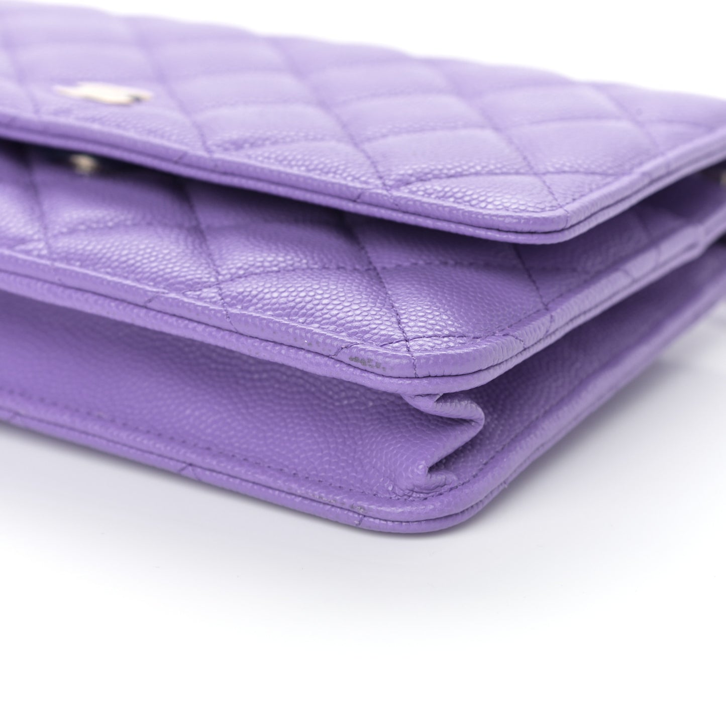 Caviar Quilted Wallet On Chain WOC Purple