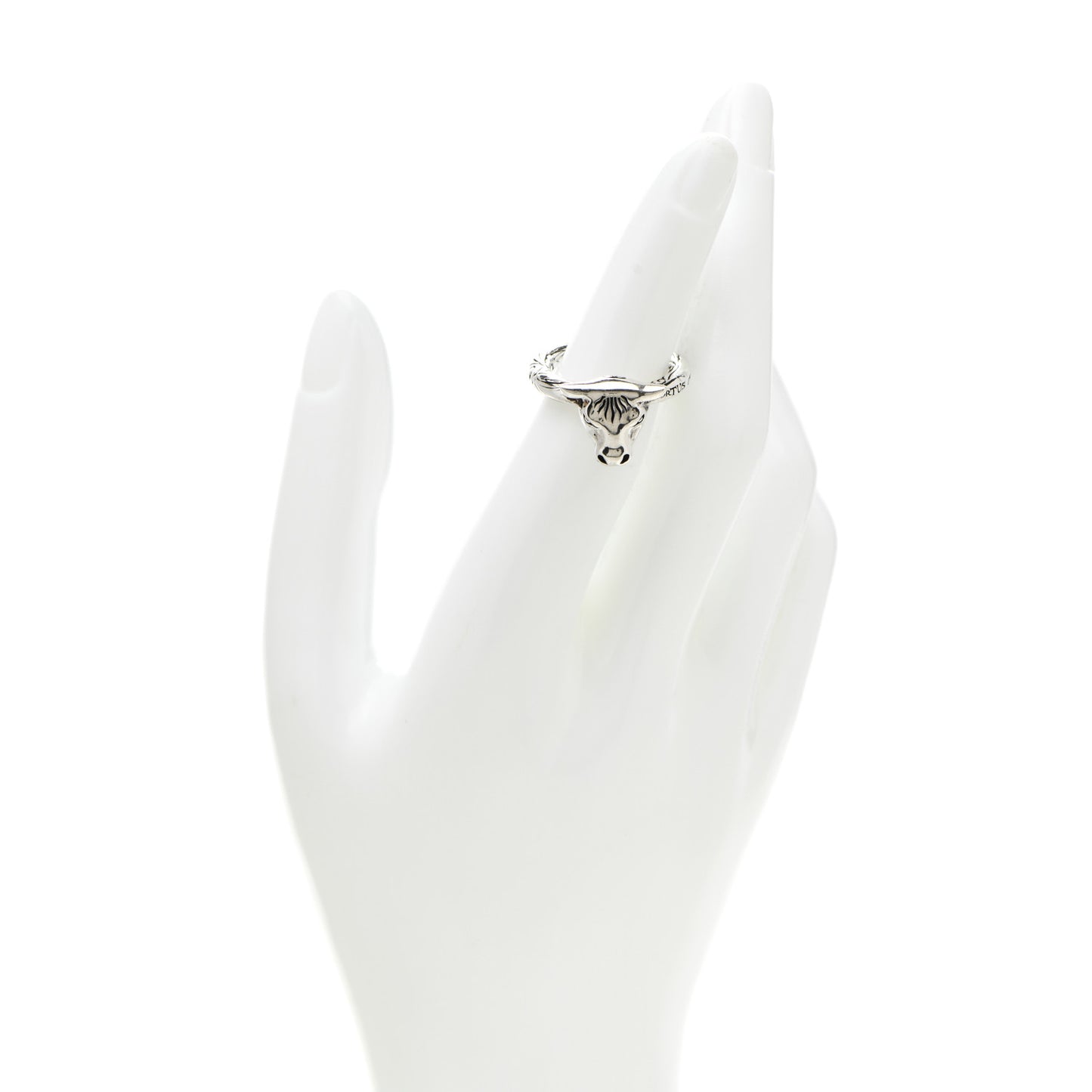Sterling Silver Anger Forest Bull's Head Ring 52 6