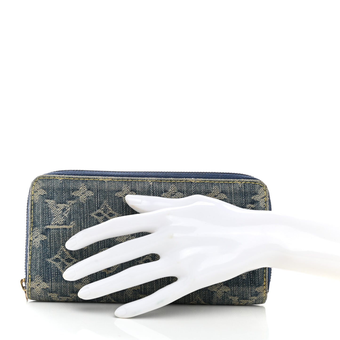 Monogram Denim Zippy Wallet Blue