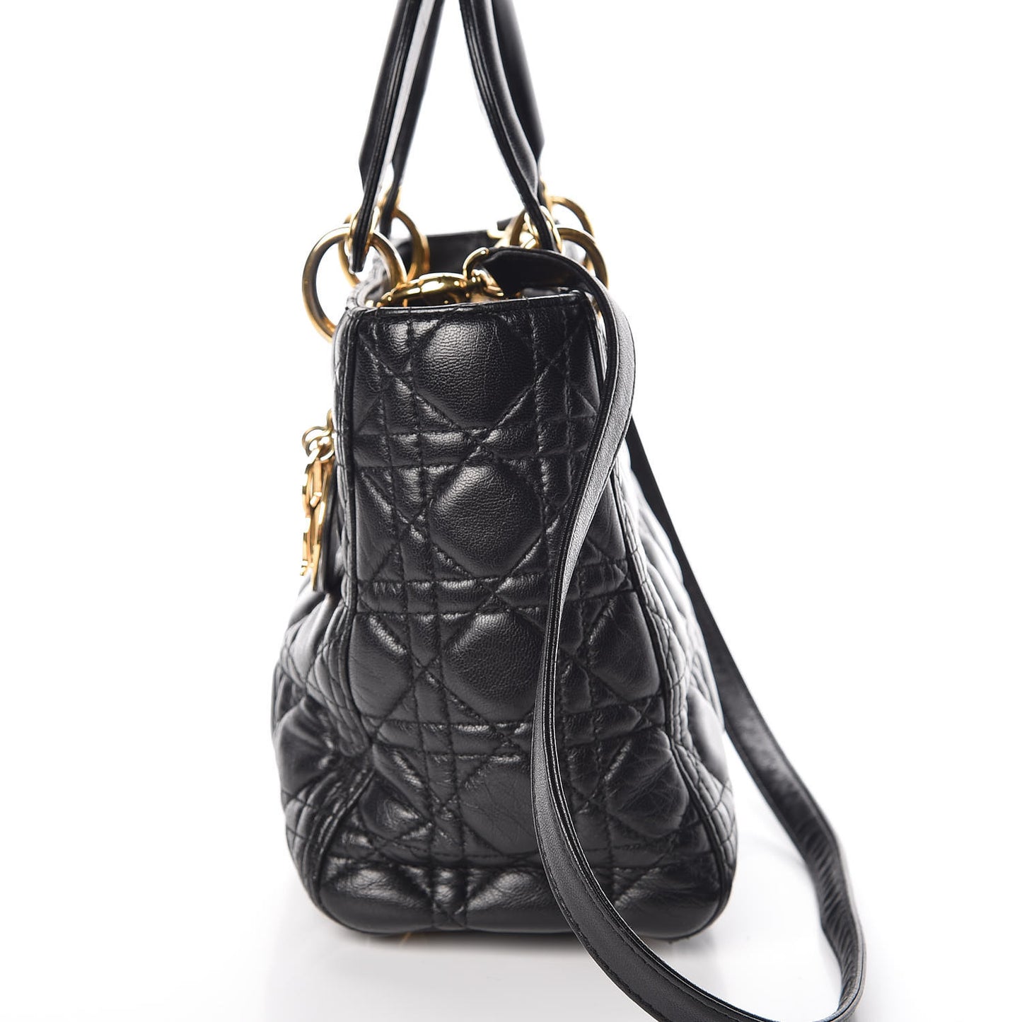 Lambskin Cannage Medium Lady Dior Black