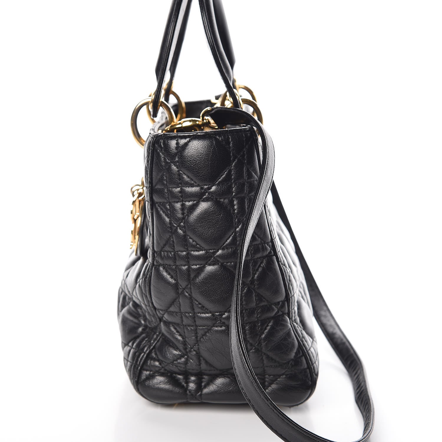 Christian Dior Lambskin Cannage Medium Lady Dior Black 12 of 12