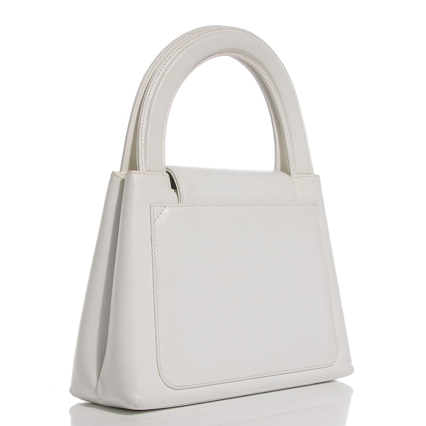 Caviar Small Kelly Flap Bag White